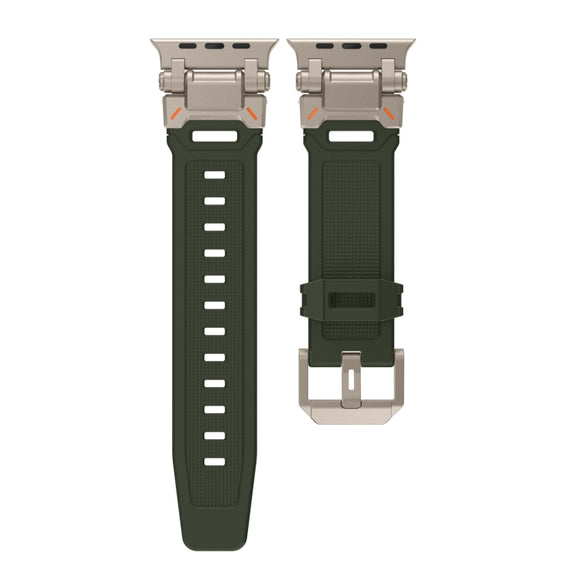 For Apple Watch 42mm Explorer TPU Watch Band(Titanium Green)