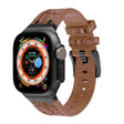 For Apple Watch Ultra 49mm Crocodile Texture Liquid Silicone Watch Band(Black Yellow Brown) - Watch Bands by PMC TechLife | Online Shopping South Africa | PMC TechLife