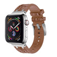 For Apple Watch 42mm Crocodile Texture Liquid Silicone Watch Band(Silver Yellow Brown) - Watch Bands by PMC TechLife | Online Shopping South Africa | PMC TechLife