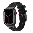 For Apple Watch 38mm Crocodile Texture Liquid Silicone Watch Band(Black Black) - Watch Bands by PMC TechLife | Online Shopping South Africa | PMC TechLife