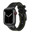 For Apple Watch 38mm Crocodile Texture Liquid Silicone Watch Band(Black Yellow Black) - Watch Bands by PMC TechLife | Online Shopping South Africa | PMC TechLife