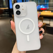 For iPhone 12 Ultra-thin MagSafe Frosted PC Phone Case(Transparent)