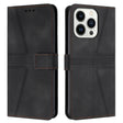 For iPhone 16 Pro Max Triangle Solid Color Leather Phone Case(Black) - iPhone 16 Pro Max Cases by PMC TechLife | Online Shopping South Africa | PMC TechLife | Buy Now Pay Later Mobicred