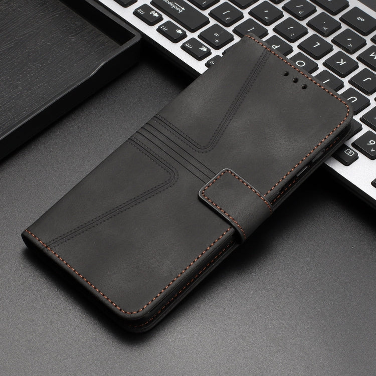 For iPhone 16 Pro Max Triangle Solid Color Leather Phone Case(Black)