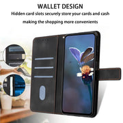 For iPhone 16 Pro Max Triangle Solid Color Leather Phone Case(Black)