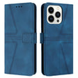 For iPhone 16 Pro Triangle Solid Color Leather Phone Case(Blue) - iPhone 16 Pro Cases by PMC TechLife | Online Shopping South Africa | PMC TechLife | Buy Now Pay Later Mobicred
