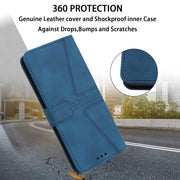 For iPhone 16 Pro Triangle Solid Color Leather Phone Case(Blue)