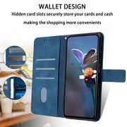 For iPhone 16 Plus Triangle Solid Color Leather Phone Case(Blue)