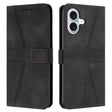 For iPhone 16 Triangle Solid Color Leather Phone Case(Black) - iPhone 16 Cases by PMC TechLife | Online Shopping South Africa | PMC TechLife | Buy Now Pay Later Mobicred