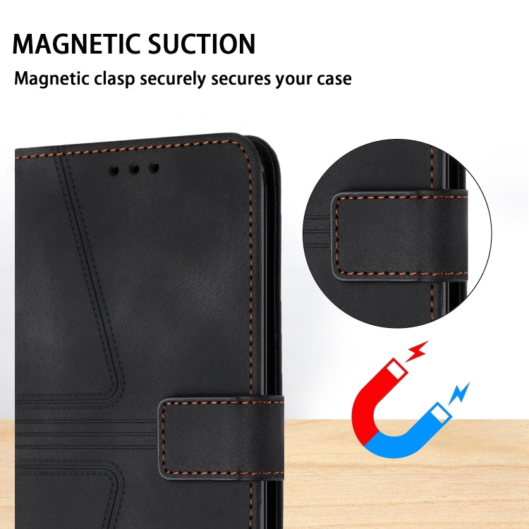 For iPhone 16 Triangle Solid Color Leather Phone Case(Black)