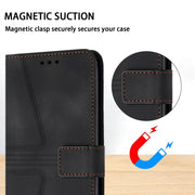 For iPhone 16 Triangle Solid Color Leather Phone Case(Black)