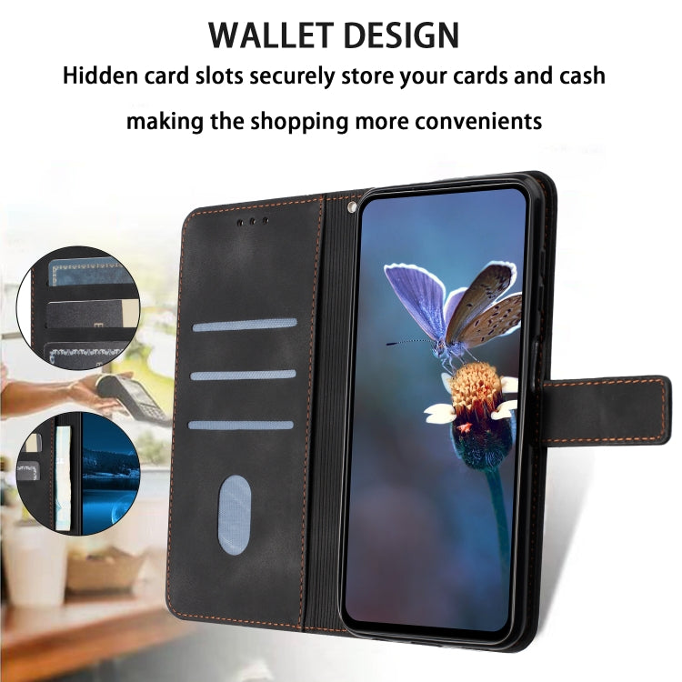 For iPhone 16 Triangle Solid Color Leather Phone Case(Black)