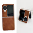 For OPPO Find N3 Flip Skin Feel Leather Texture Pearlescent Paint Shockproof Phone Case(Brown) - Find N3 Flip Cases by PMC TechLife | Online Shopping South Africa | PMC TechLife