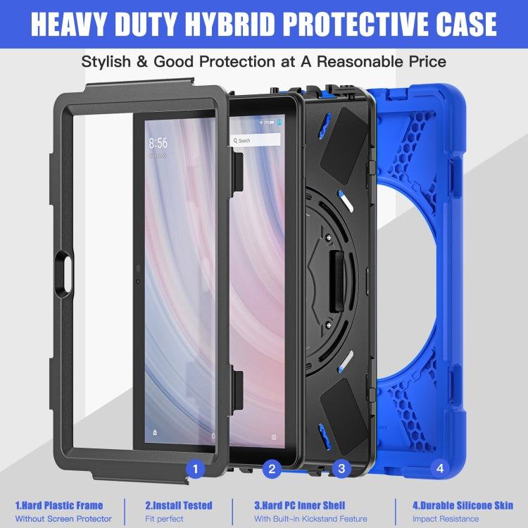 For Amazon Kindle Fire HD10 2023 Silicone Hybrid PC Full Body Tablet Case(Blue)