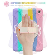 For Amazon Kindle Fire HD10 2023 Silicone Hybrid PC Full Body Tablet Case(Colorful Pink)