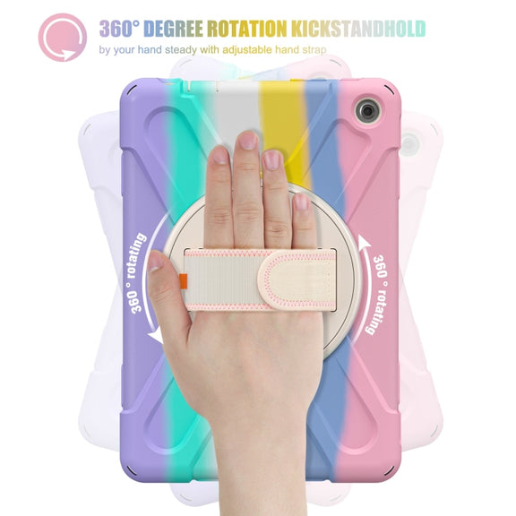 For Amazon Kindle Fire HD10 2023 Silicone Hybrid PC Full Body Tablet Case(Colorful Pink)