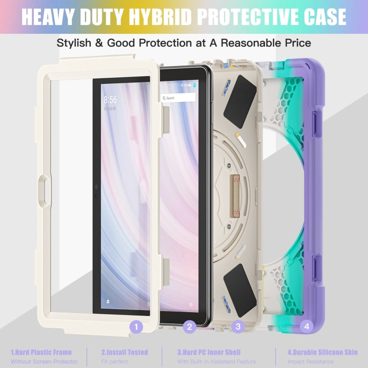 For Amazon Kindle Fire HD10 2023 Silicone Hybrid PC Full Body Tablet Case(Colorful Pink)