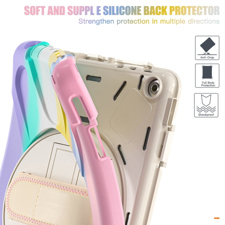 For Amazon Kindle Fire HD10 2023 Silicone Hybrid PC Full Body Tablet Case(Colorful Pink)