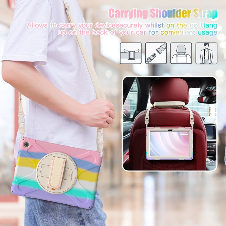 For Amazon Kindle Fire HD10 2023 Silicone Hybrid PC Full Body Tablet Case(Colorful Pink)