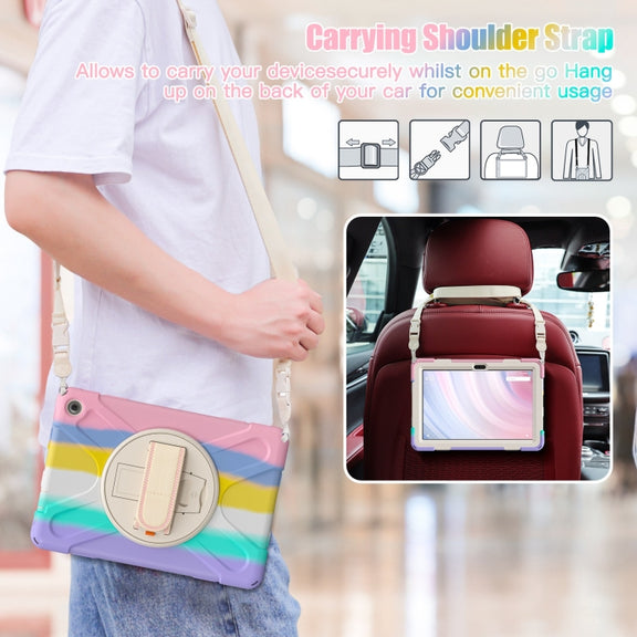 For Amazon Kindle Fire HD10 2023 Silicone Hybrid PC Full Body Tablet Case(Colorful Pink)