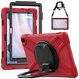 For Amazon Kindle Fire HD10 2023 Silicone Hybrid PC Tablet Case with Holder & Shoulder Strap(Red) - Amazon by PMC TechLife | Online Shopping South Africa | PMC TechLife | Buy Now Pay Later Mobicred