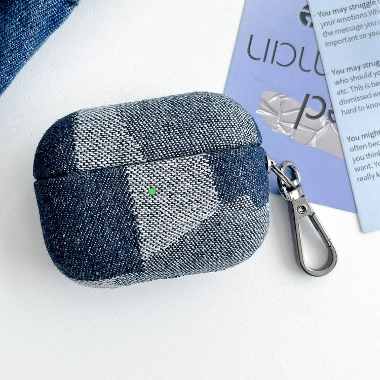 For AirPods Pro 2 Stitching Denim Cloth Bluetooth Earphone Protective Case(Light Color Irregular)