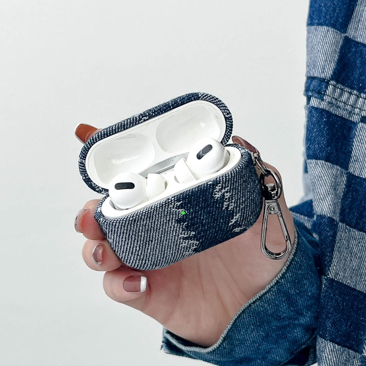 For AirPods 3 Stitching Denim Cloth Bluetooth Earphone Protective Case(Grid)