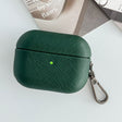 For AirPods Pro Cross Texture PU Leather Bluetooth Earphone Protective Case(Dark Green) - For AirPods Pro by PMC Jewellery | Online Shopping South Africa | PMC Jewellery | Buy Now Pay Later Mobicred