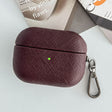 For AirPods Pro Cross Texture PU Leather Bluetooth Earphone Protective Case(Dark Brown) - For AirPods Pro by PMC Jewellery | Online Shopping South Africa | PMC Jewellery | Buy Now Pay Later Mobicred