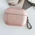 For AirPods Pro Cross Texture PU Leather Bluetooth Earphone Protective Case(Rose Gold) - For AirPods Pro by PMC Jewellery | Online Shopping South Africa | PMC Jewellery | Buy Now Pay Later Mobicred