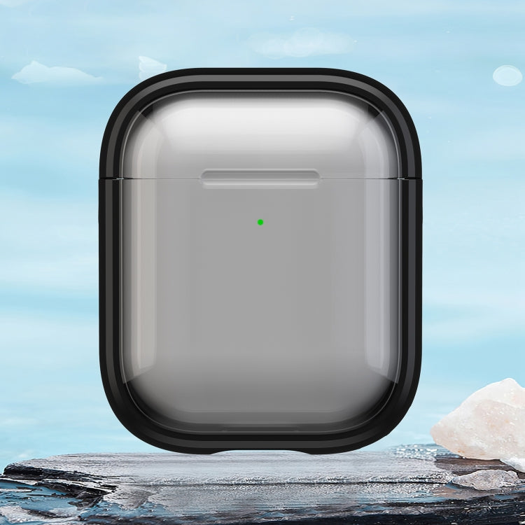 For AirPods 1 / 2 TPU Hybrid PC Case with Holder(Black)