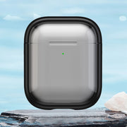 For AirPods 1 / 2 TPU Hybrid PC Case with Holder(Black)