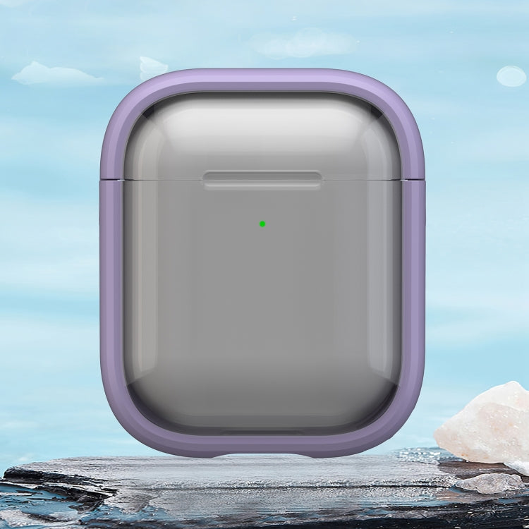 For AirPods 1 / 2 TPU Hybrid PC Case with Holder(Purple)
