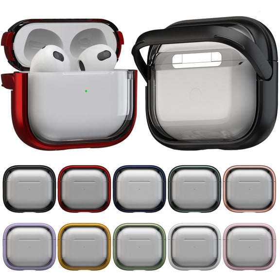 For AirPods 1 / 2 TPU Hybrid PC Case with Holder(Purple)