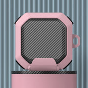 For Galaxy Buds Live / Pro /2 /2 Pro / FE Carbon Fiber TPU Hybrid PC Case with Hook(Pink)