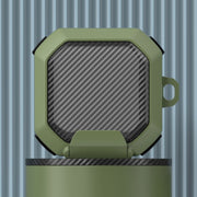 For Galaxy Buds Live / Pro /2 /2 Pro / FE Carbon Fiber TPU Hybrid PC Case with Hook(Green)