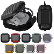 For Galaxy Buds Live / Pro /2 /2 Pro / FE Carbon Fiber TPU Hybrid PC Case with Hook(White)