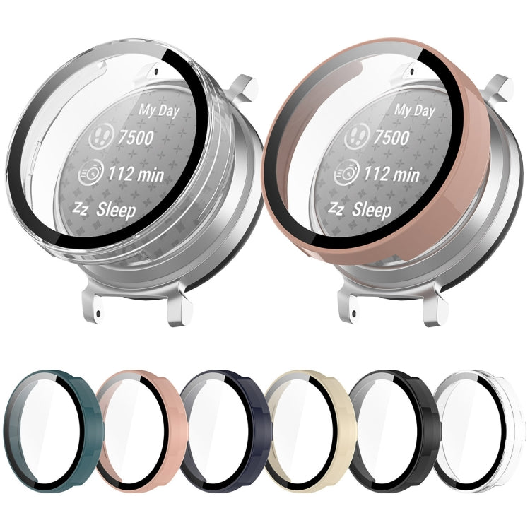 For Garmin Lily 2 PC + Tempered Film Integrated Watch Protective Case(Ivory White)