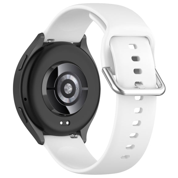 For Xiaomi Watch 2 Solid Color Metal Silver Buckle Silicone Watch Band, Size: S(White)