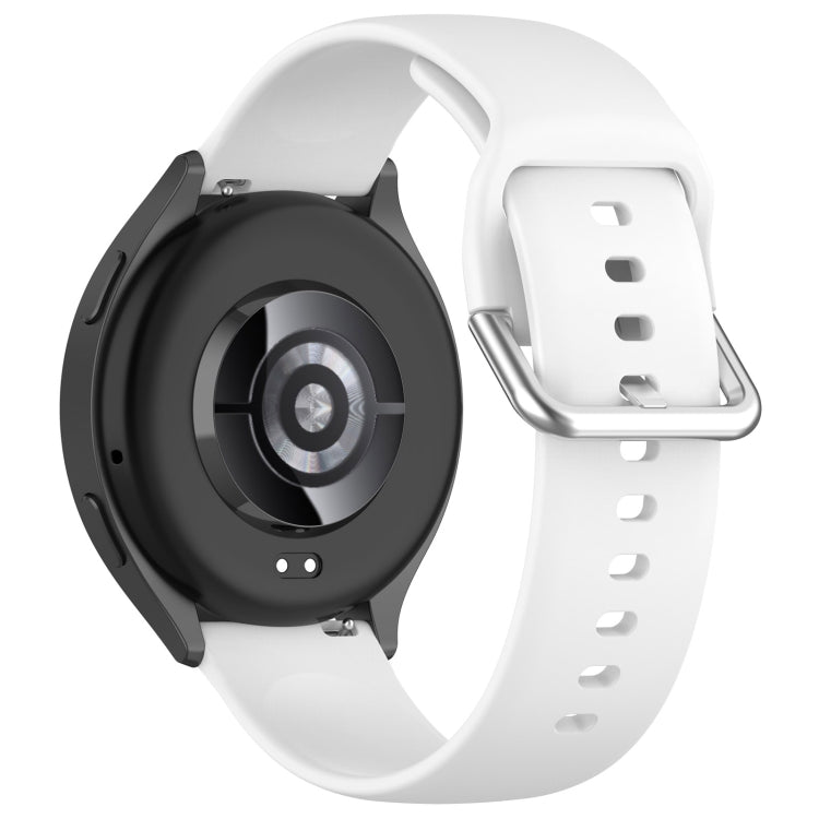 For Xiaomi Watch 2 Solid Color Metal Silver Buckle Silicone Watch Band, Size: S(White)