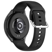 For Xiaomi Watch 2 Solid Color Metal Silver Buckle Silicone Watch Band, Size: S(Black)