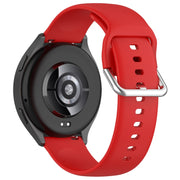 For Xiaomi Watch 2 Solid Color Metal Silver Buckle Silicone Watch Band, Size: S(Red)