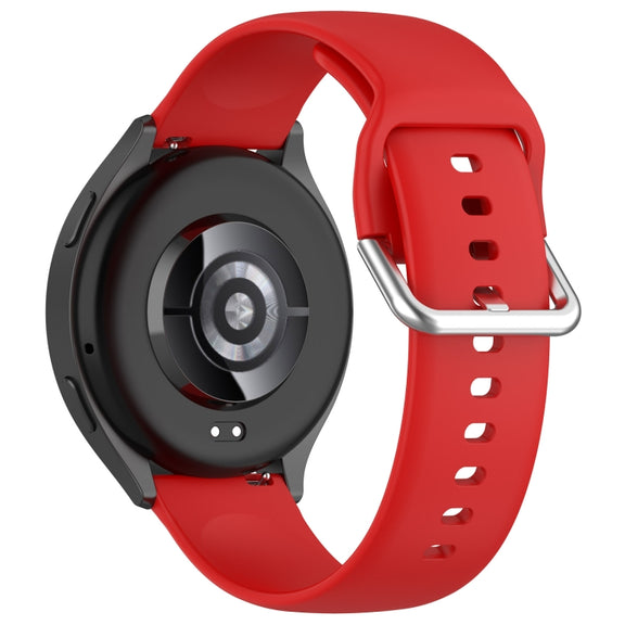 For Xiaomi Watch 2 Solid Color Metal Silver Buckle Silicone Watch Band, Size: S(Red)