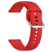 For Xiaomi Watch 2 Solid Color Metal Silver Buckle Silicone Watch Band, Size: S(Red)