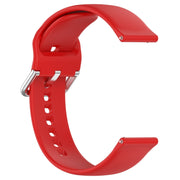 For Xiaomi Watch 2 Solid Color Metal Silver Buckle Silicone Watch Band, Size: S(Red)