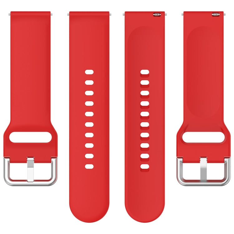 For Xiaomi Watch 2 Solid Color Metal Silver Buckle Silicone Watch Band, Size: S(Red)