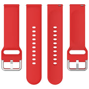 For Xiaomi Watch 2 Solid Color Metal Silver Buckle Silicone Watch Band, Size: S(Red)