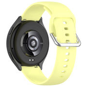 For Xiaomi Watch 2 Solid Color Metal Silver Buckle Silicone Watch Band, Size: S(Yellow)