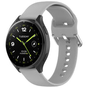 For Xiaomi Watch 2 Solid Color Metal Silver Buckle Silicone Watch Band, Size: S(Grey)