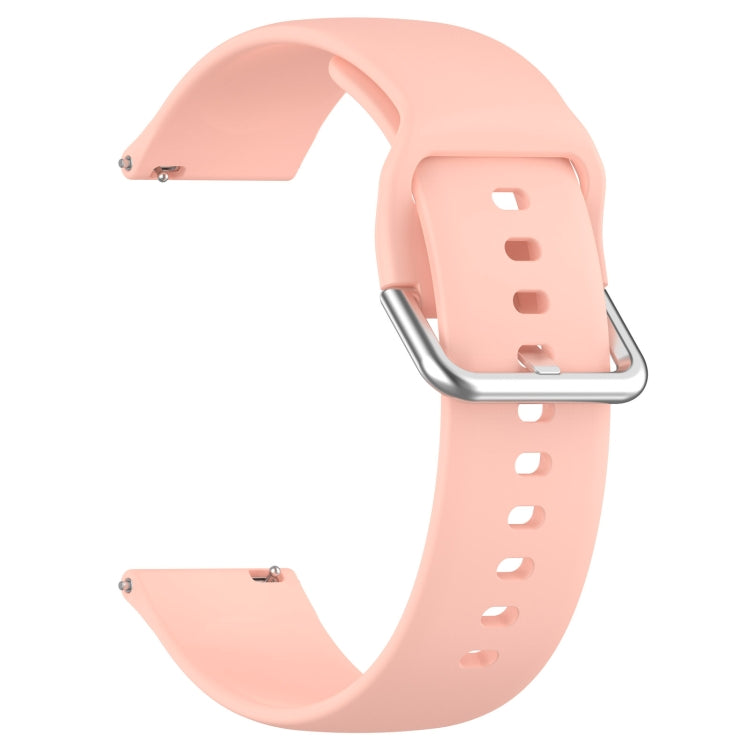 For Xiaomi Watch 2 Solid Color Metal Silver Buckle Silicone Watch Band, Size: S(Light Pink)